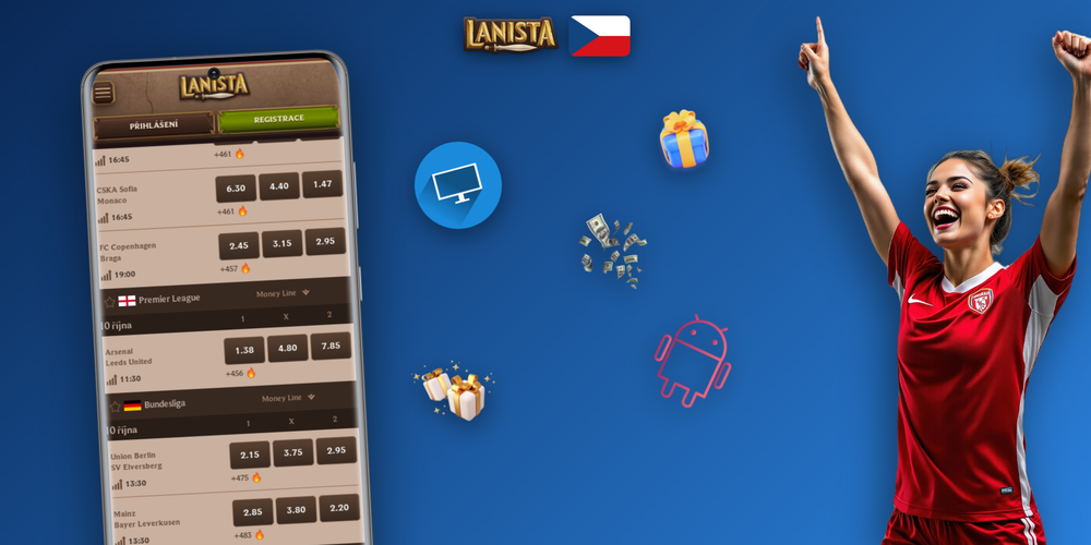 Mobilní kasino Lanista Kasino na smartphonu a tabletu s herní knihovnou a živými stoly