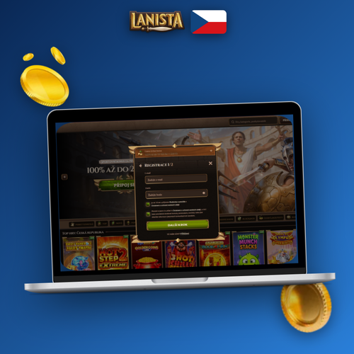 Lanista Kasino registrace na notebooku a mobilu – začněte hrát o skutečné peníze