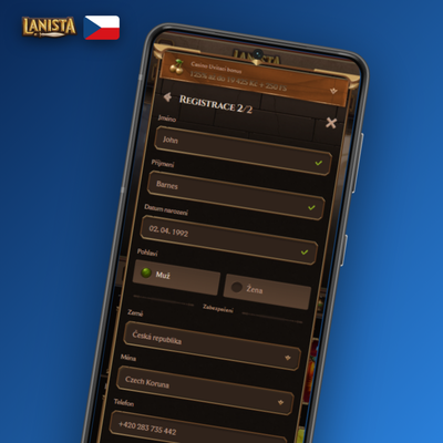 Po registraci v Lanista Kasinu aktivujte uvítací bonus a 250 free spinů