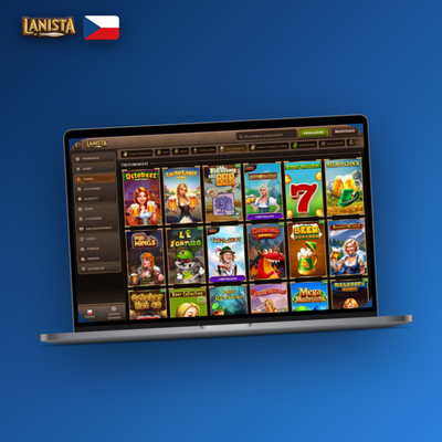 Lanista Kasino desktop verze otevřená v prohlížeči na monitoru macOS